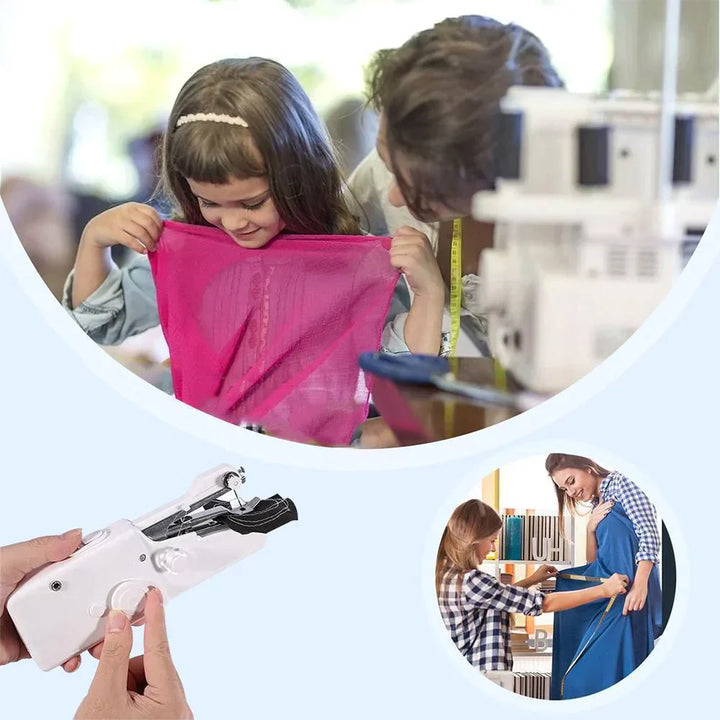Mini-Handnähmaschine | Tragbare kabellose Nähmaschine mit Einhand-Bedienung für schnelle Reparaturen und Säume