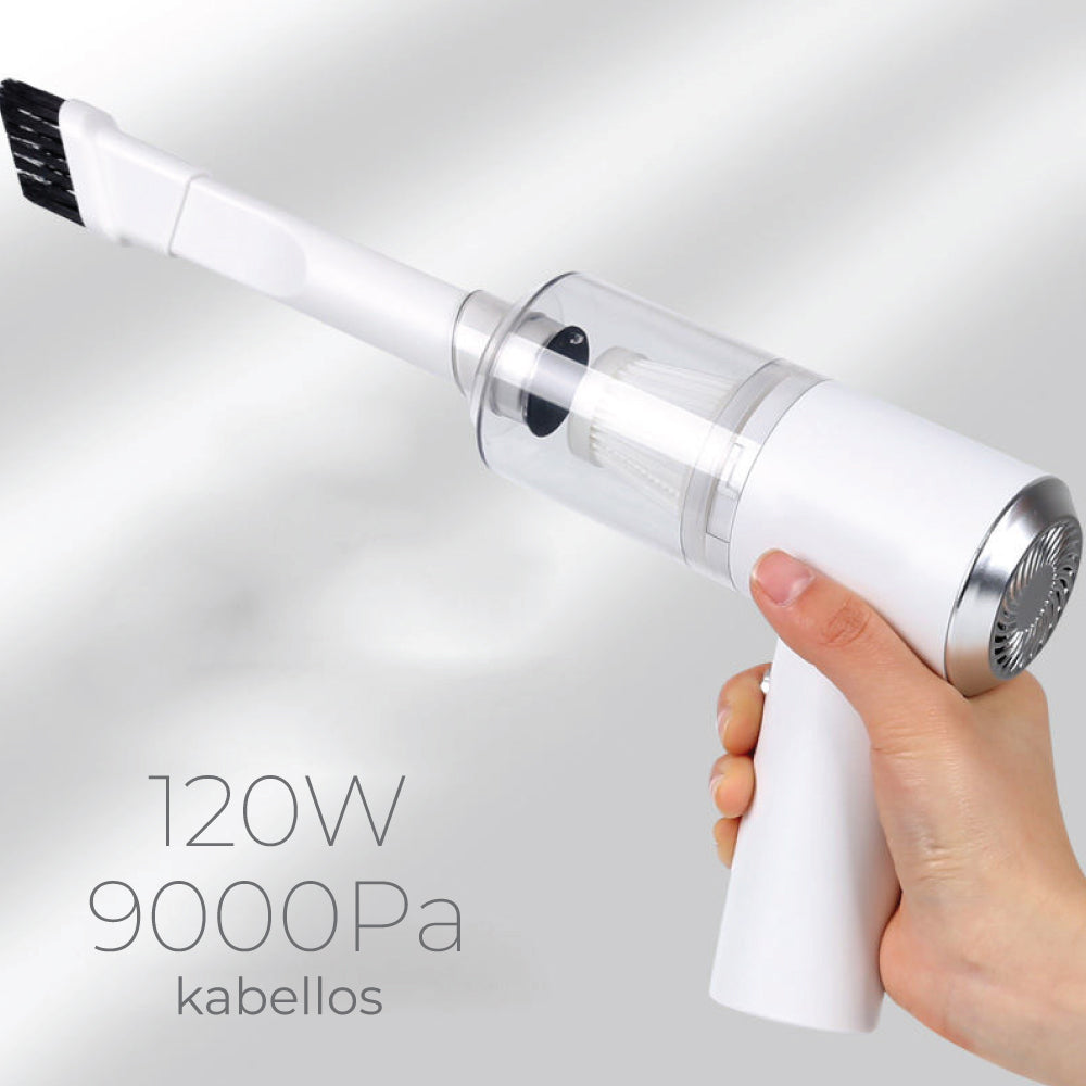 Kabelloser Akku-Staubsauger 3-in-1 | Kompakter Handstaubsauger mit Saug- und Blasfunktion für Auto und Haushalt
