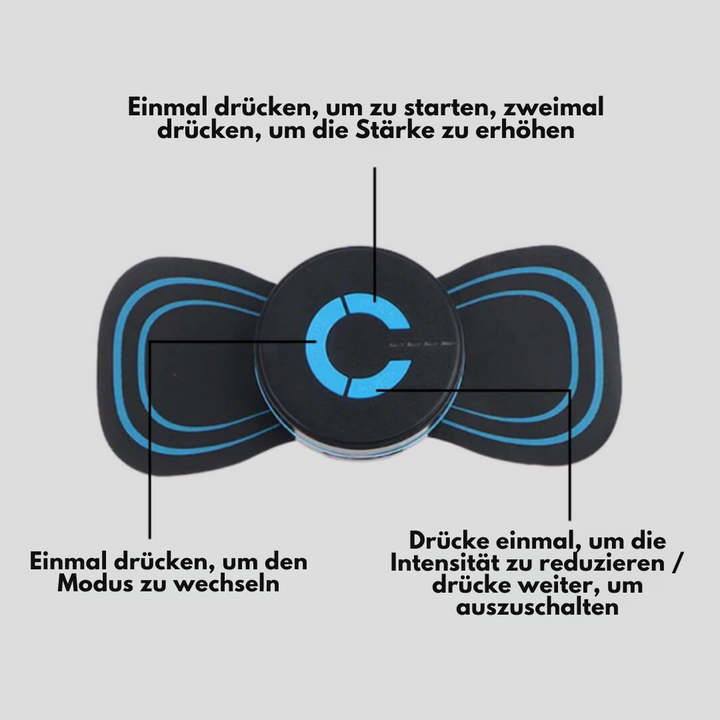 Muskelmassagegerät mit 15 Intensitätsstufen | Für Nacken, Rücken, Taille, Hüfte &amp; Beine | Unterstützt Entspannung &amp; Durchblutung