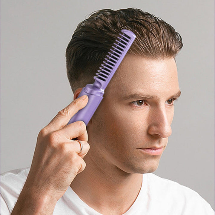 Rechargeable mini hair straightener comb | 3 temperature levels &amp; ceramic coating | 70 min battery (4000 mAh) | Travel size