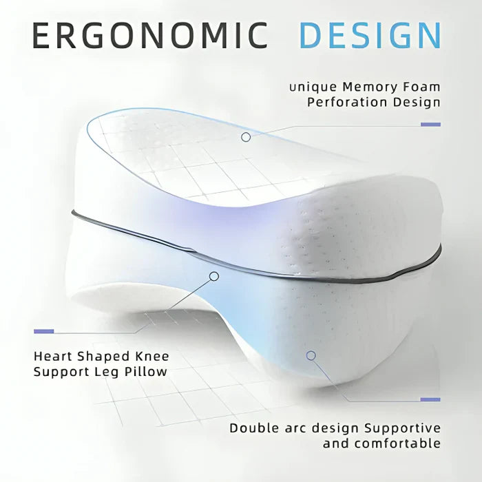 Ortopedický vankúš na nohy | Ergonomický vankúš pre spanie na boku | Pamäťová pena | Odľahčujúci tlak a prateľný poťah