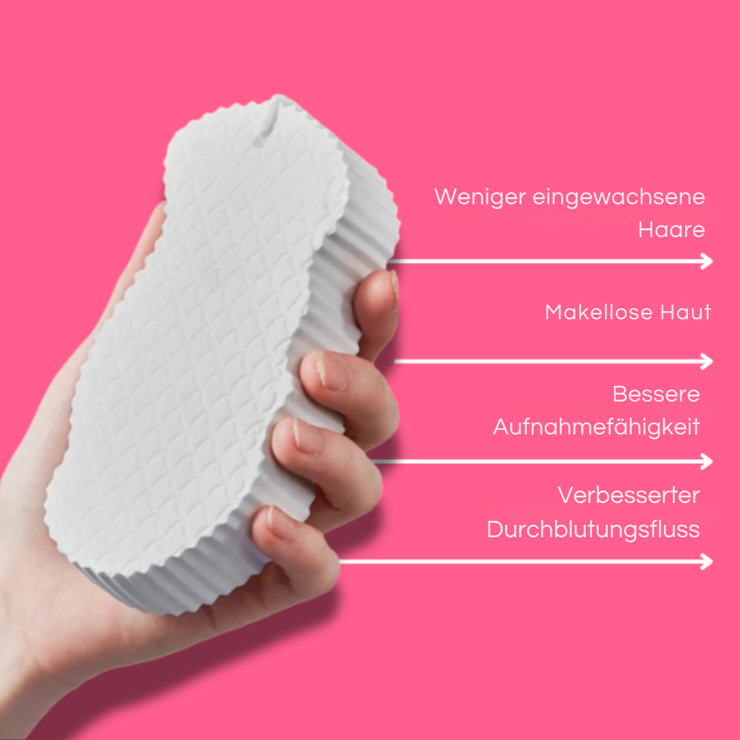 Ultrasanfter Peeling-Badeschwamm | Ohne Peeling &amp; Duschgel nutzbar | Für glattere, frischere Haut | Ideal bei empfindlicher Haut