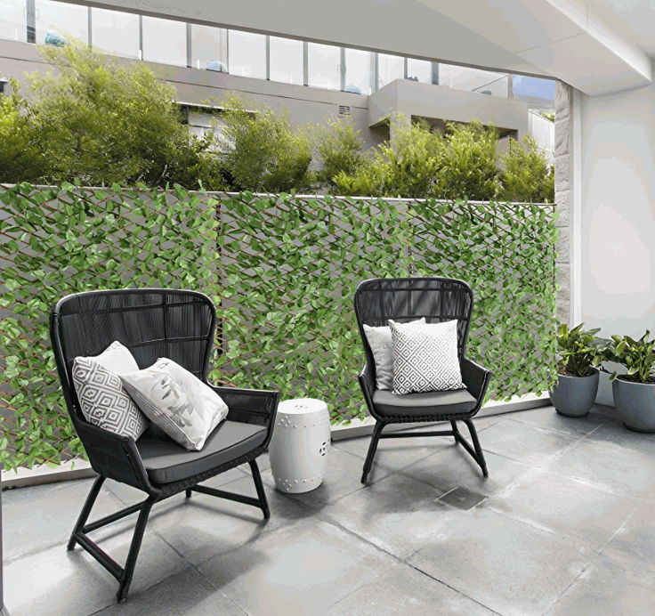 Ausziehbarer Weidenzaun mit Kunsthecke | Sichtschutz für Garten &amp; Terrasse | Natürliche Privatsphäre ohne Pflegeaufwand