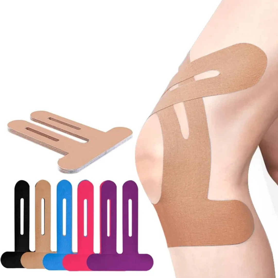 KneeSupport™ Vorgeschnittenes Kinesiology Tape | Elastisch, Wasserfest &amp; Atmungsaktiv | Sofortige Knie-Stabilisierung