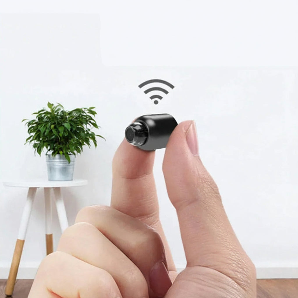 Mini WLAN sisäkamera 1080p yökuvauksella | Liikkeentunnistus ja push-ilmoitukset | Sovelluksen livekuva äänen kanssa | microSD 64 GB mukana