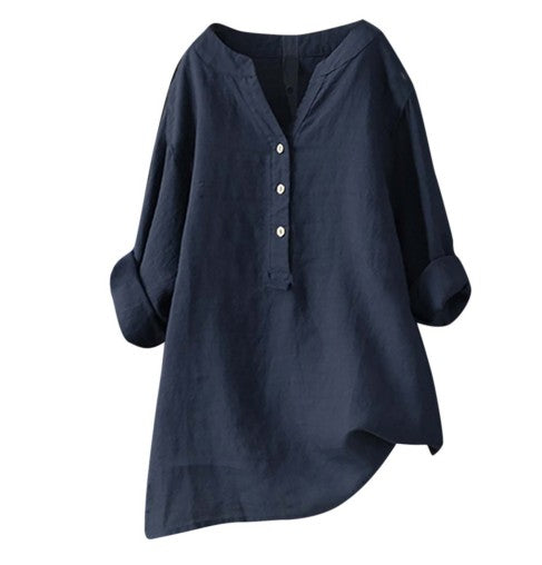 Damen Casualkleid mit V-Ausschnitt | Lockeres Sommerkleid mit verstellbaren Ärmeln