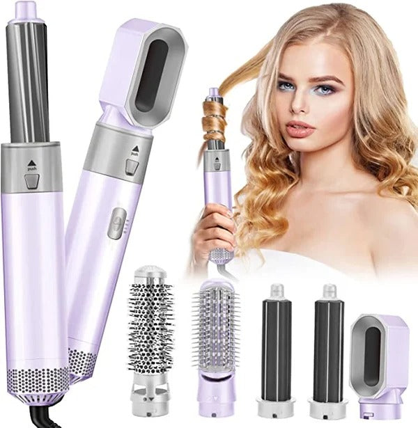 5-in-1 Haartrocknerbürste 1000W mit 5 Aufsätzen | Trocknen, Glätten, Locken &amp; Volumen | 3 Temperaturstufen | Keramik-Beschichtung