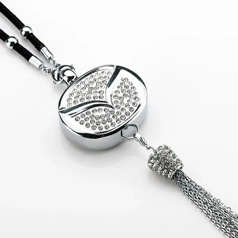 Car Rearview Mirror Pendant with Crystal | Zinc alloy &amp; rhinestones | Sparkling decoration with scent pendant, gift idea