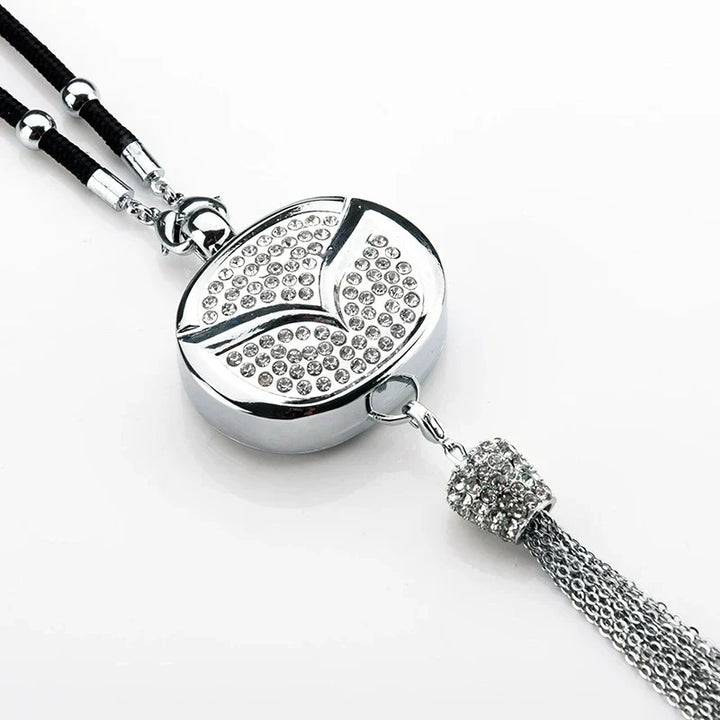 Car Rearview Mirror Pendant with Crystal | Zinc alloy &amp; rhinestones | Sparkling decoration with scent pendant, gift idea