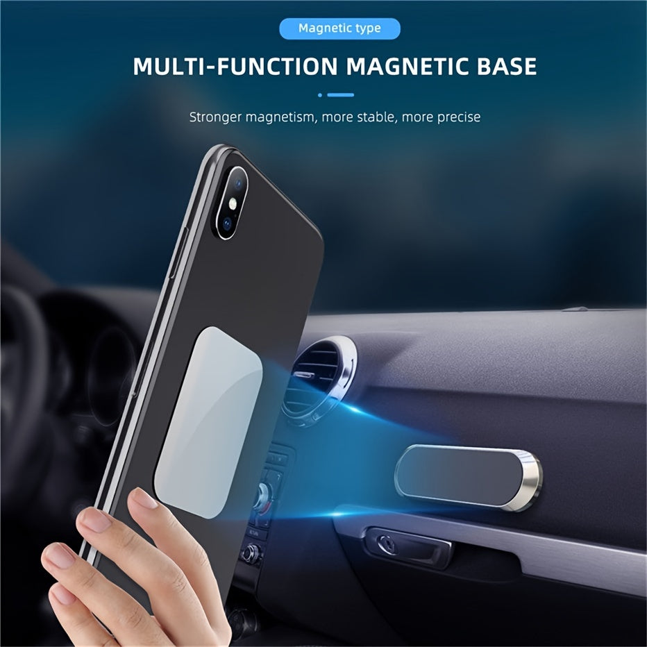 Magnetische Handyhalterung fürs Auto aus Aluminium | Smartphone-Halter in Schwarz mit starkem Magnet und werkzeugloser Montage