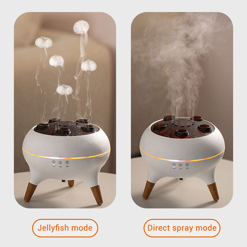 Aroma Diffuser | Ultraschall-Luftbefeuchter mit Quallen-Nebeleffekt, 250-ml-Wassertank und LED-Beleuchtung