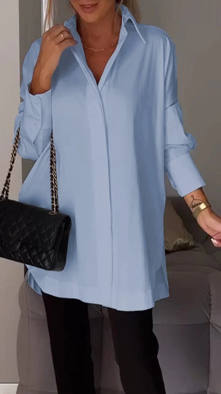 T-shirt da donna con spacchi laterali | Materiale arioso e traspirante | Taglio ampio per quotidiano e viaggio | Facile da abbinare
