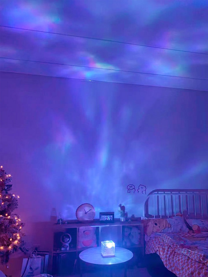LED Cube | Stimmungsvolle RGB-Beleuchtung | Entspannendes Wasserwellendesign