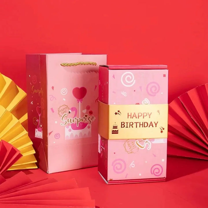 Explosions-Geschenkbox | Pop-up Überraschungsbox mit 12 oder 20 Fächern | Personalisierbar mit Fotos, Geld &amp; Botschaften