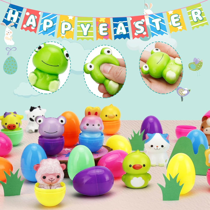🔥Miglior regalo di Pasqua 50% DI SCONTO-🎁24 PEZZI Uova di Pasqua ripiene Giocattoli squishy a risalita lenta