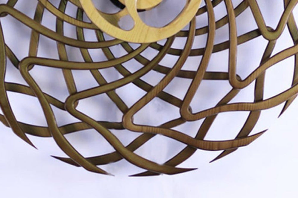 Kinetische Holzskulptur mit Federmechanik | Handgefertigte bewegte Deko | Poliertes Holz, Wand- oder Tischkunst mit faszinierenden Mustern