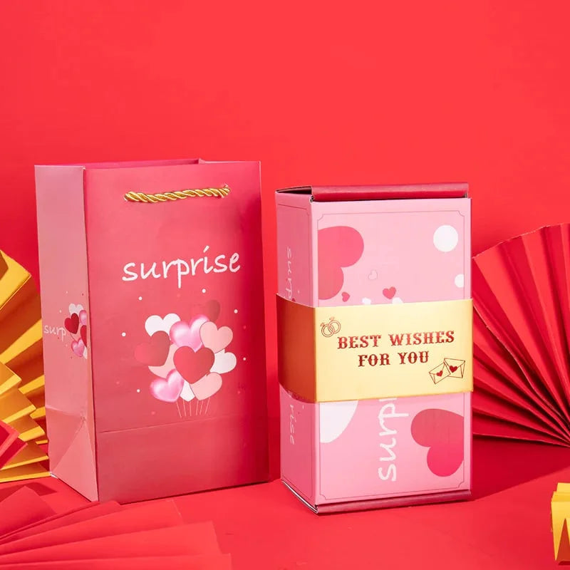 Explosions-Geschenkbox | Pop-up Überraschungsbox mit 12 oder 20 Fächern | Personalisierbar mit Fotos, Geld &amp; Botschaften