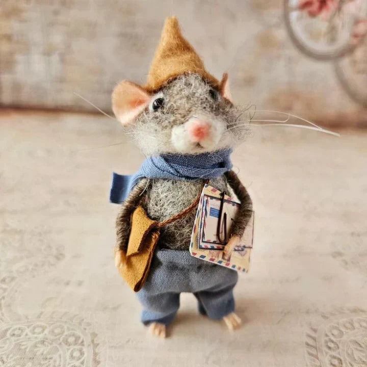 Handmade Felt Mouse | Christmas Decoration &amp; Gift Idea | Needle-Felted from Wool &amp; Fabric | Sustainable