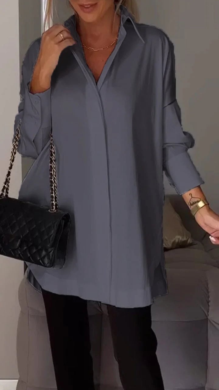 T-shirt da donna con spacchi laterali | Materiale arioso e traspirante | Taglio ampio per quotidiano e viaggio | Facile da abbinare