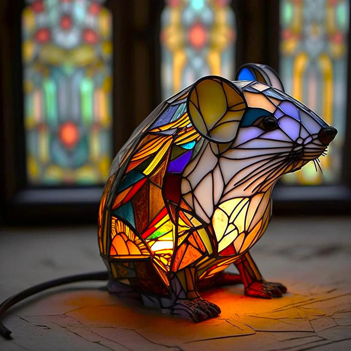 Tierlampe im Buntglas-Stil | 23 Tiermotive | Warmes Stimmungslicht | Deko-Tischlampe für Zuhause