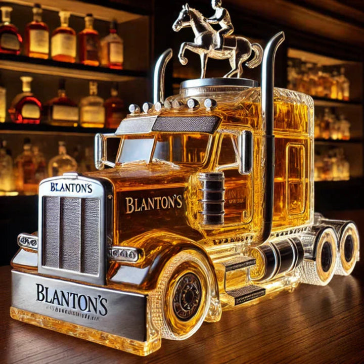 Bouteille de whisky en forme de camion (tracteur routier) | Carafe en verre pour bar et salle d’homme | Cadeau pour routiers et amateurs de whisky