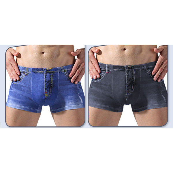 Herren Unterwäsche im Denim-Look | Atmungsaktiv &amp; flexibel, bequemer Sitz | Baumwoll-Mix mit Stretch | Größen L–4XL