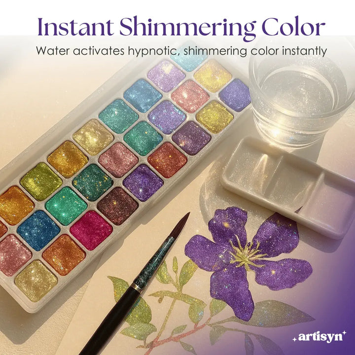 Aquarellfarben-Set mit 48 Farben | Wasserfarben-Malkasten mit Pinseln, Wassertankpinseln &amp; Metallbox für Anfänger