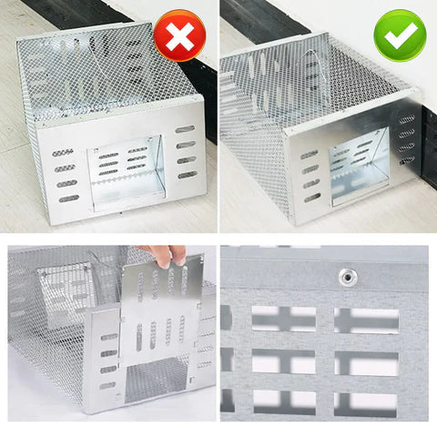 Trappola per topi multipla in ferro zincato 30×22×15 cm | Cattura viva senza veleno | Riutilizzabile e antiruggine | Per fino a 10 topi