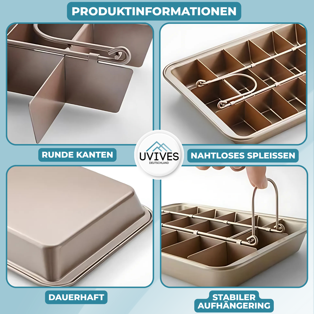Baking pan with divider | 18 pieces | Non-stick &amp; dishwasher safe