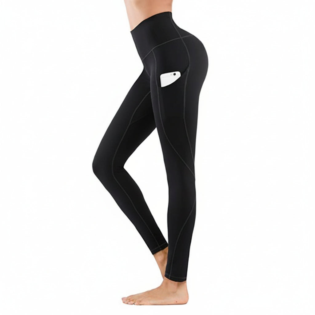 Leggings mit hoher Taille | Damen Sportleggings mit Taschen und figurformendem Komfort