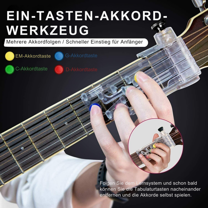 Gitarren-Lernhilfe StringLeitfaden™ | Tragbar &amp; kompakt | Akkorde schneller lernen, ideal für Anfänger &amp; unterwegs