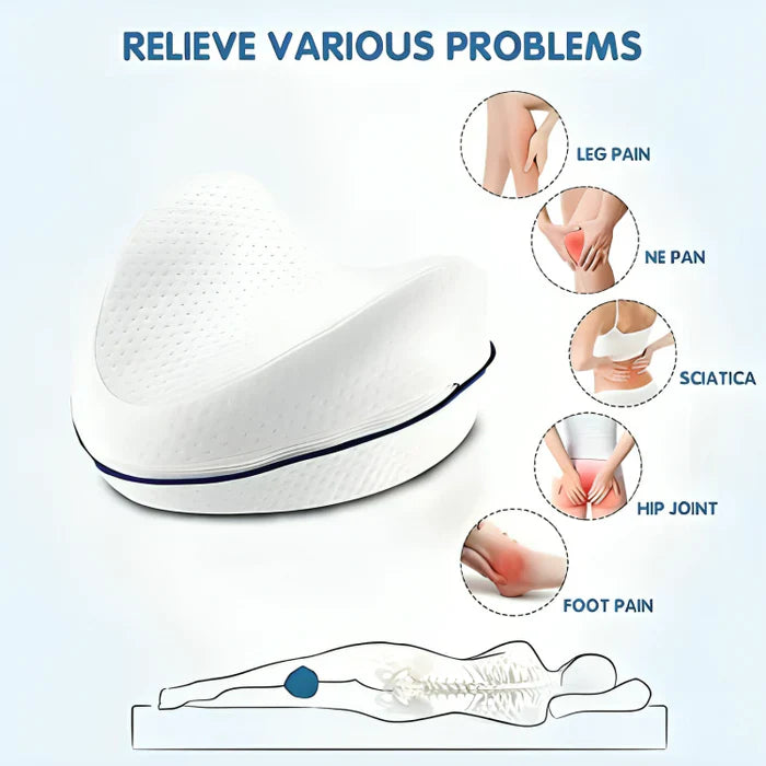 Ortopedický vankúš na nohy | Ergonomický vankúš pre spanie na boku | Pamäťová pena | Odľahčujúci tlak a prateľný poťah