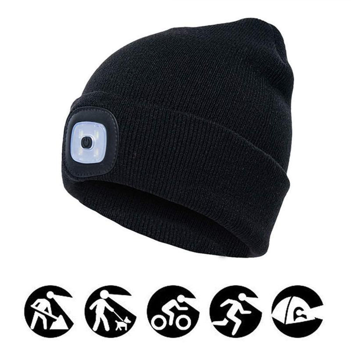 LED kötött téli sapka beanie