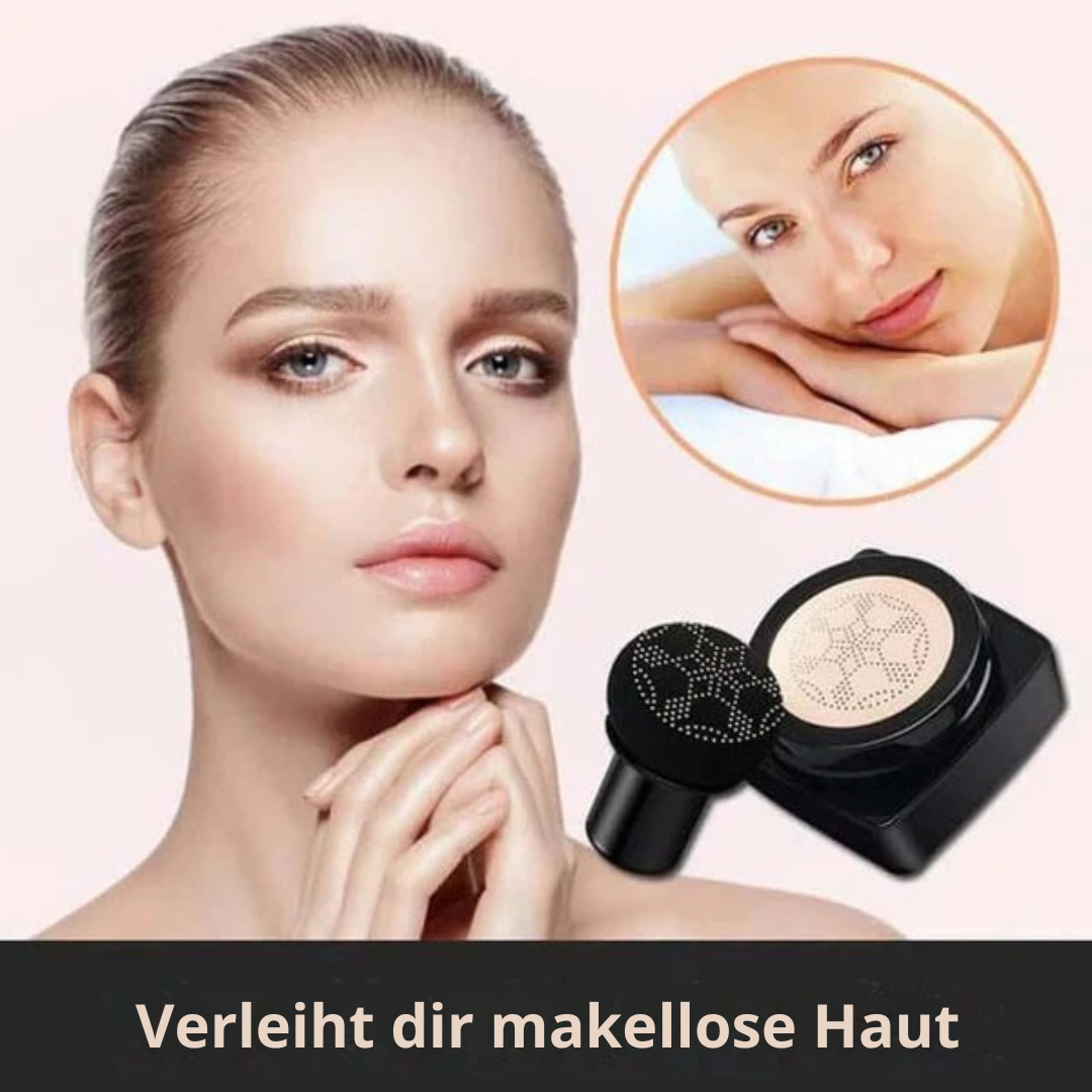 CC Cream Air Cushion with Mushroom Head Applicator | Color correction &amp; even complexion | Non-sticky, hides pores &amp; redness, 2 shades