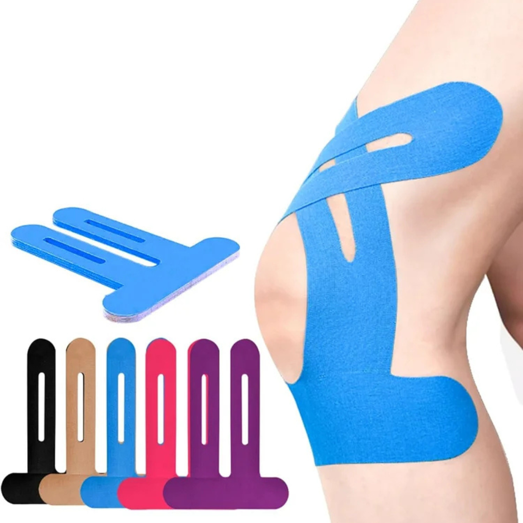 KneeSupport™ Vorgeschnittenes Kinesiology Tape | Elastisch, Wasserfest &amp; Atmungsaktiv | Sofortige Knie-Stabilisierung
