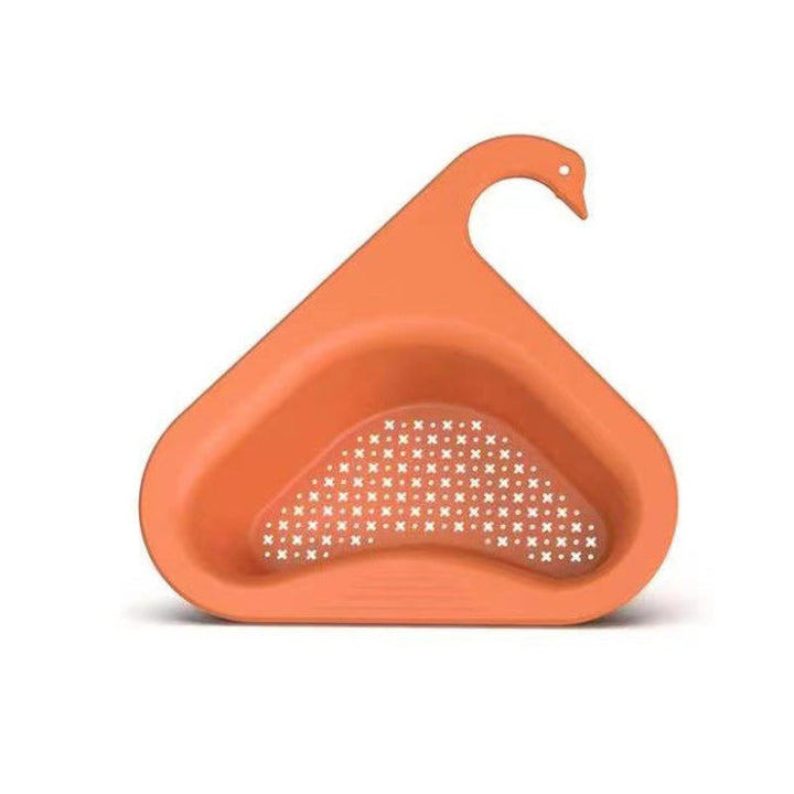 Filtro angolare per lavello con gancio set da 2 | Design a cigno, salvaspazio | Per rifiuti da cucina, scolatura e porta spugna