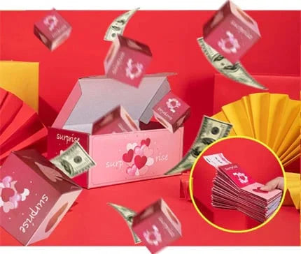 Explosions-Geschenkbox | Pop-up Überraschungsbox mit 12 oder 20 Fächern | Personalisierbar mit Fotos, Geld &amp; Botschaften