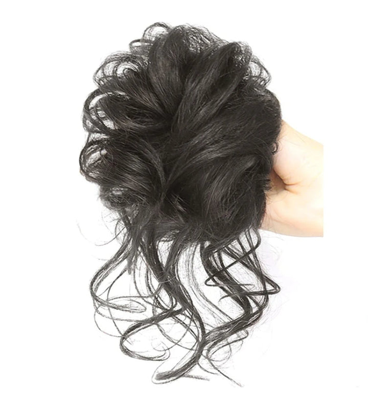 Bun hairpiece to clip on for instant volume | Messy bun look in seconds | Secure hold, light &amp; natural