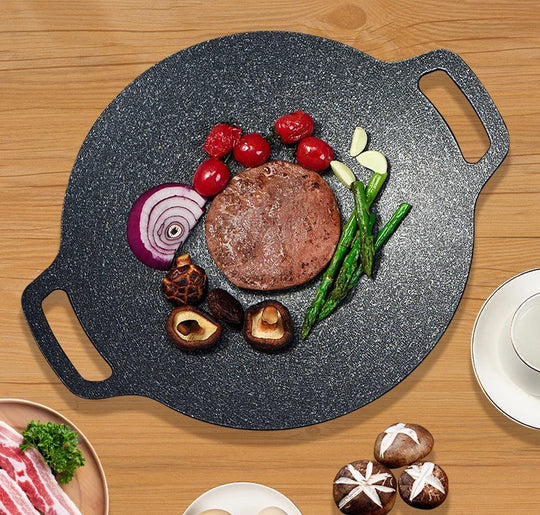 Steinpfanne Antihaft 28 cm | Gleichmäßige Hitze für Anbraten &amp; Grillen | Für alle Herdarten geeignet