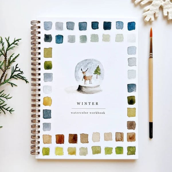 Aquarell-Arbeitsbuch für Anfänger | Malbuch mit 12 Motiven, Schritt-für-Schritt-Anleitungen und hochwertigem Aquarellpapier