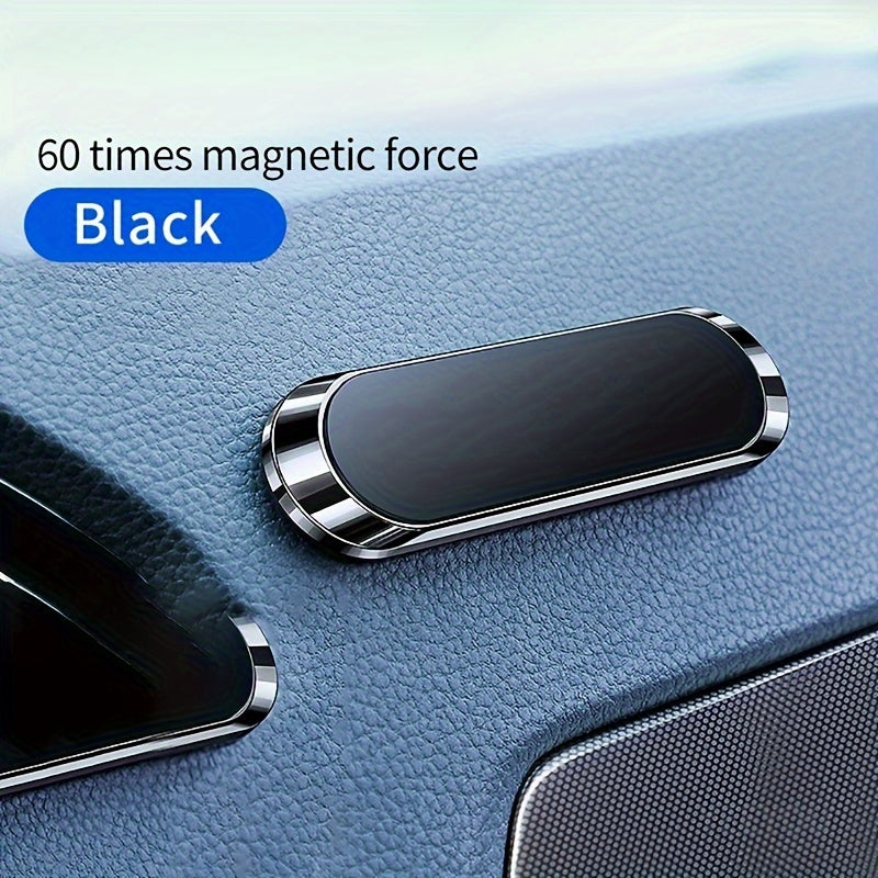 Magnetische Handyhalterung fürs Auto aus Aluminium | Smartphone-Halter in Schwarz mit starkem Magnet und werkzeugloser Montage