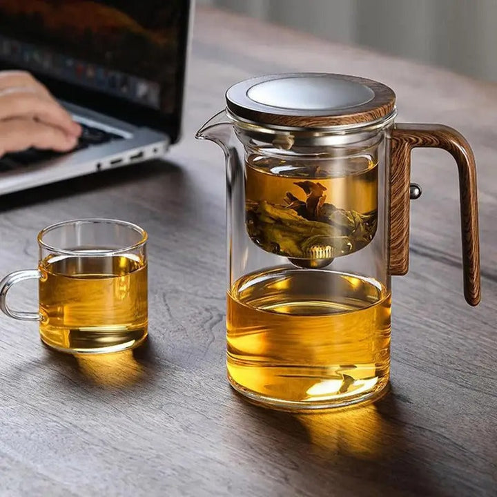 Heat-resistant glass teapot with filter | For loose leaves &amp; tea bags | Clear view of the color | For everyday use &amp; guests
