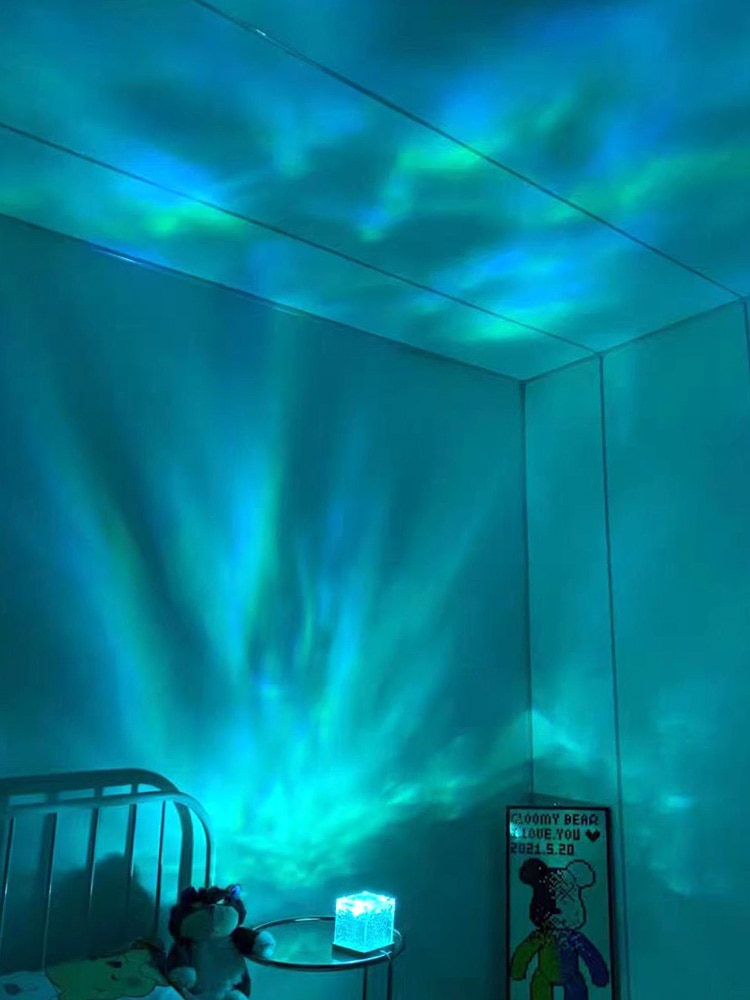 LED Cube | Stimmungsvolle RGB-Beleuchtung | Entspannendes Wasserwellendesign