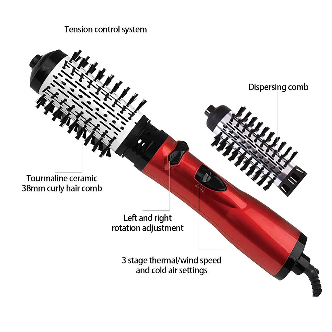 3-in-1 Rotations-Haarstylingbürste 1000W | Trocknen, Glätten &amp; Locken | 2 Geschwindigkeiten, 3 Hitzestufen | 360° Kabel