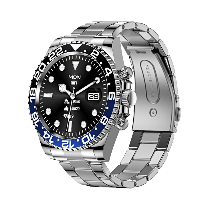 Smartwatch 1,28 Zoll HD Display | Drehbare Lünette &amp; Bluetooth-Anrufe | Herzfrequenz, Schlaf, Sportmodi, Edelstahlband