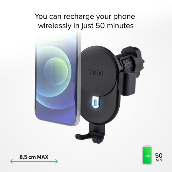 Handyhalterung Auto mit Ladefunktion | Kabellose Smartphonehalterung mit 15 W Schnellladen, automatischem Verschluss und Lüftungsgitterbefestigung
