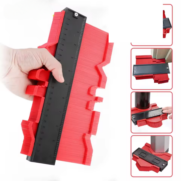 Konturlehre 25 cm für präzise Schnittlinien | Für Sockelleisten, Laminat &amp; Fliesen | Formkopierer aus ABS, kompakt &amp; robust