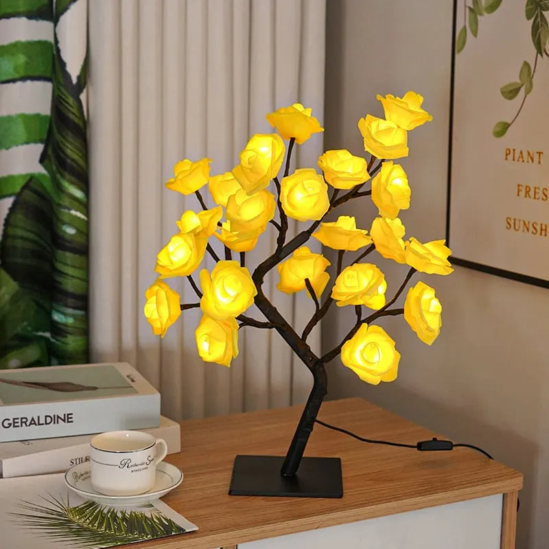 LED Bonsai-Lichtbaum mit Touch-Sockel | Verstellbare Zweige | Mehrere Lichtmodi | USB oder Batterie | Wohnraum-Deko