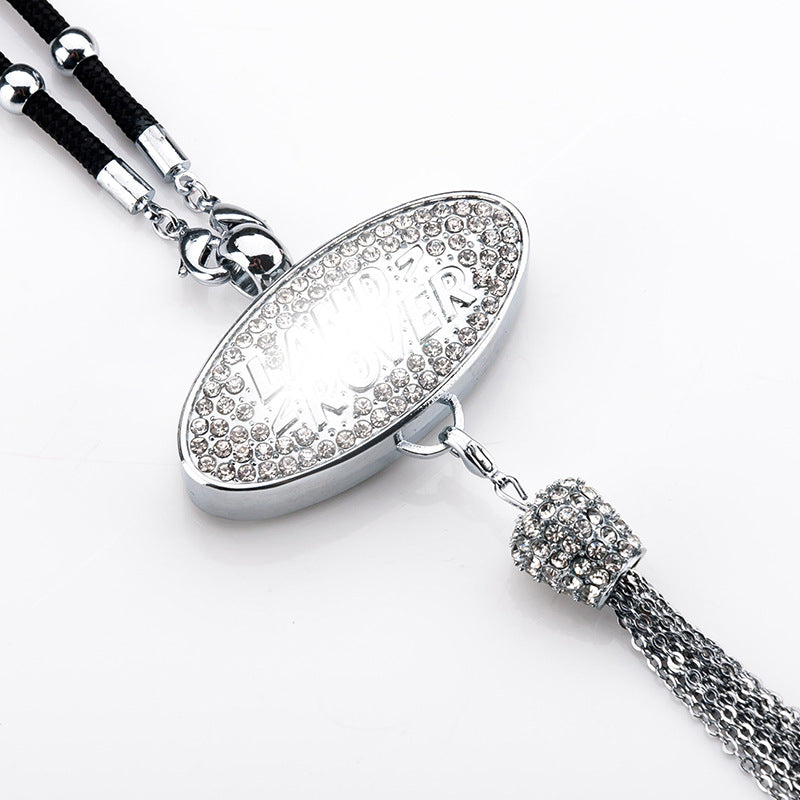 Car Rearview Mirror Pendant with Crystal | Zinc alloy &amp; rhinestones | Sparkling decoration with scent pendant, gift idea