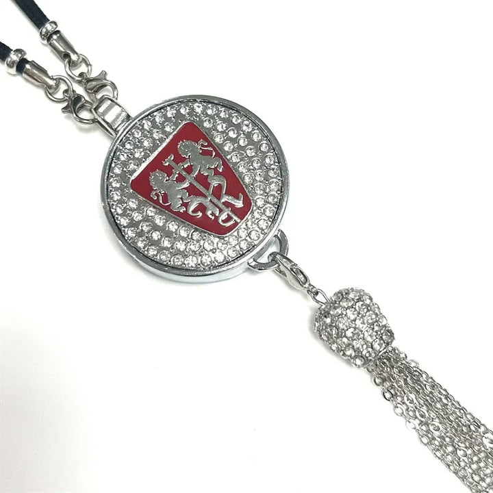 Car Rearview Mirror Pendant with Crystal | Zinc alloy &amp; rhinestones | Sparkling decoration with scent pendant, gift idea